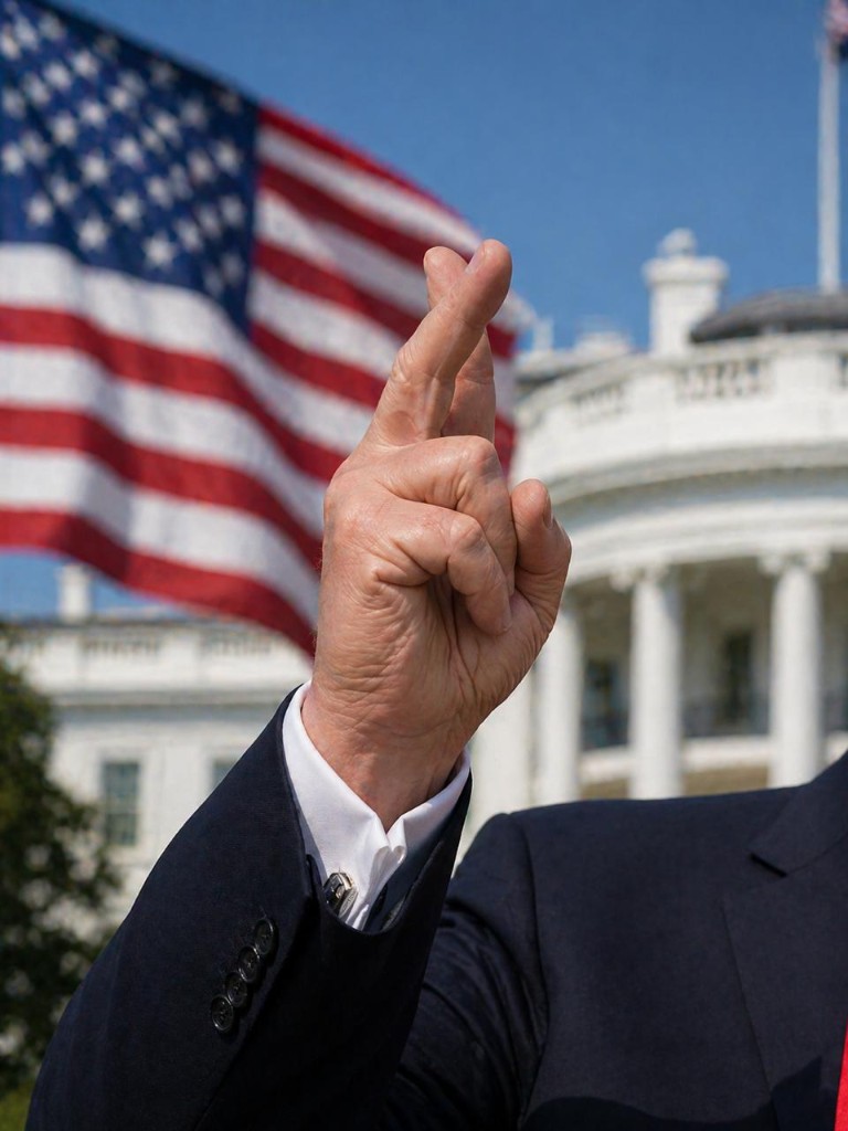 Hand in gauntlet, storm sky